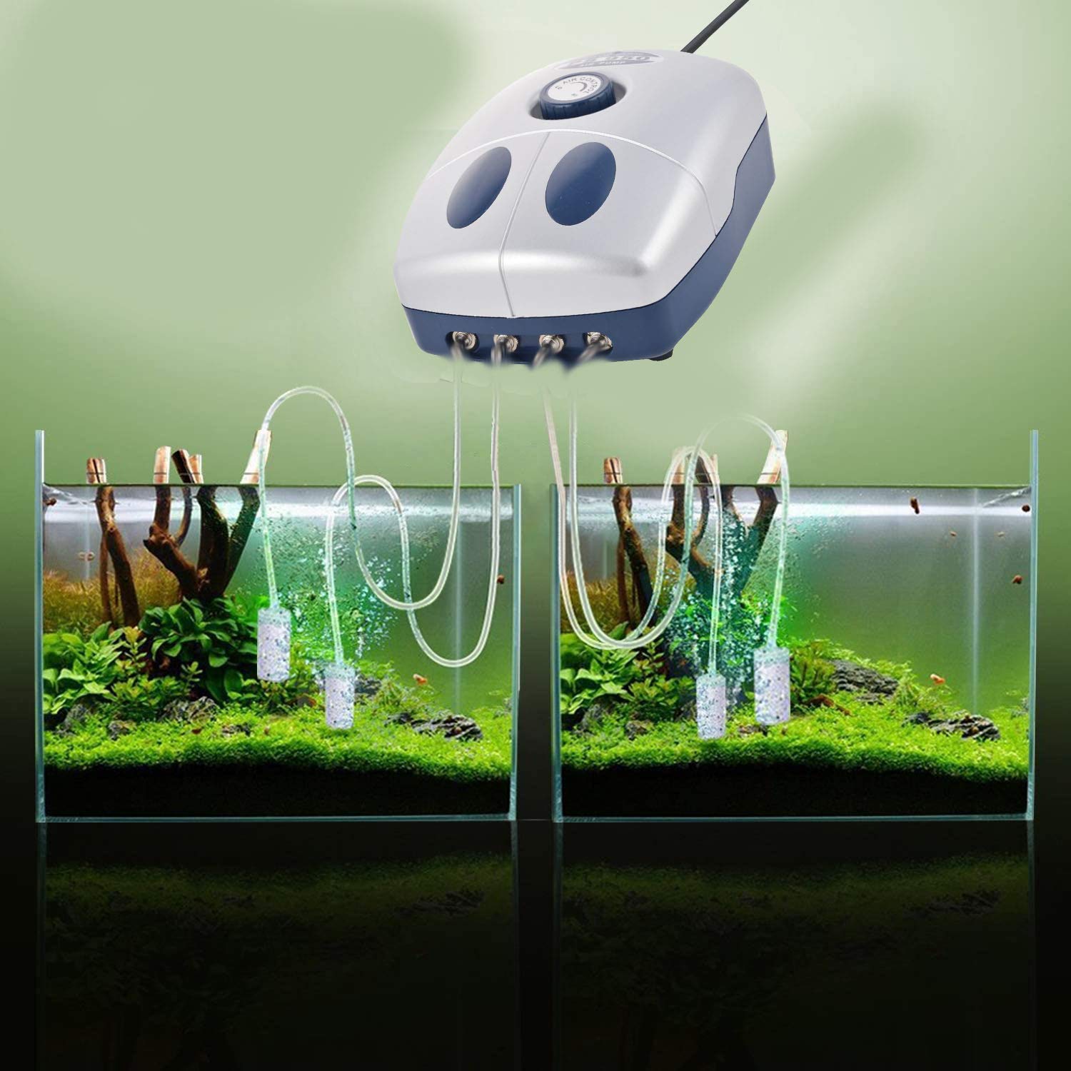 Jainsons Pet Products 1000L/H Aquarium Air Pump 4 Outlets 10 W