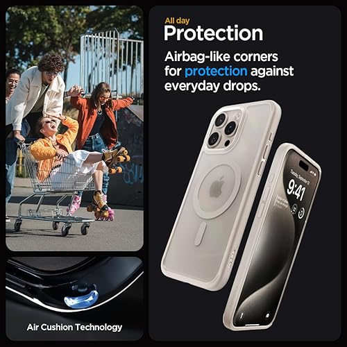 Miniatura 4 de Spigen Funda ultra híbrida MagFit diseñada para iPhone 15 Pro (2023) - Frost Natural Titanium