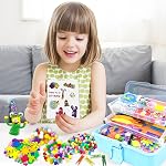 Fournitures d'artisanat pour enfants 3000Pcs DIY Craft Kits Art Supplies Kids Crafts with Pipe Cleaners pliing Storage Box Preschool Homeschool Crafting Set Jouets Cadeau pour enfants Garçons et filles Âge 4 5 6 7 8
