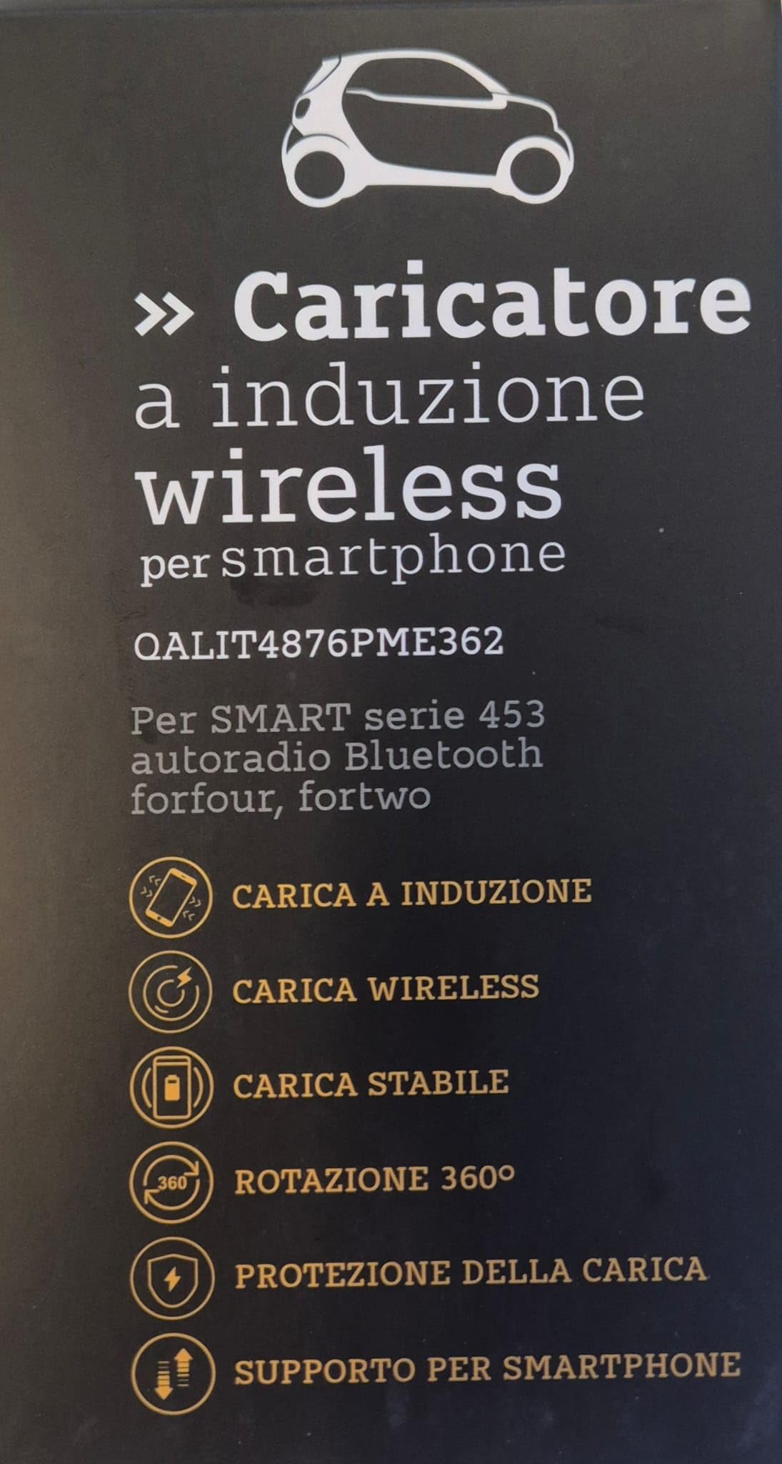 Caricatore a Induzione Wireless per Smartphone compatibile Smart 453 PME362