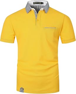 Men's Polo Shirts Short Sleeve Casual Plaid Collar Manches Longues Pour Hommes Golf Polo Shirt