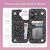 Vista 602 de LETO para iPhone 15 Pro Funda tipo cartera - Tapa tipo folio con patada - Diseños de moda - Tarjetero - Funda protectora para mujeres y niñas - 6.1