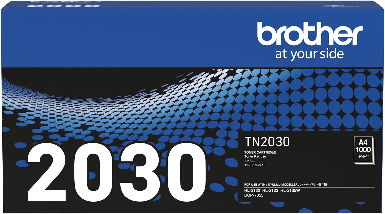 Brother Genuine TN2030 Black Toner Cartridge, Up to 1000 Pages (TN-2030) for Use with: DCP 7055, HL-2130, HL-2135W, HL-2132