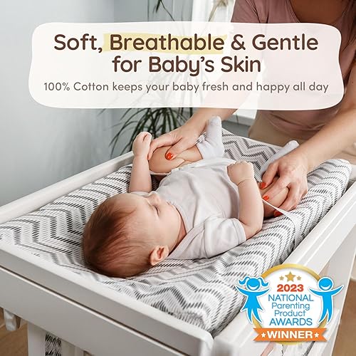 Miniatura 6 de Funda para cambiador de bebé, sábana de mesa de 32 x 16 pulgadas, bolsillo profundo de 8 pulgadas, funda para cambiador de pañales, sábanas 100%