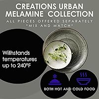 Vista 2 de Creations - Platos llanos de melamina, resistentes a la rotura, servicio de alimentos comerciales grado restaurante, Urban Snow Coupe redondo de 10