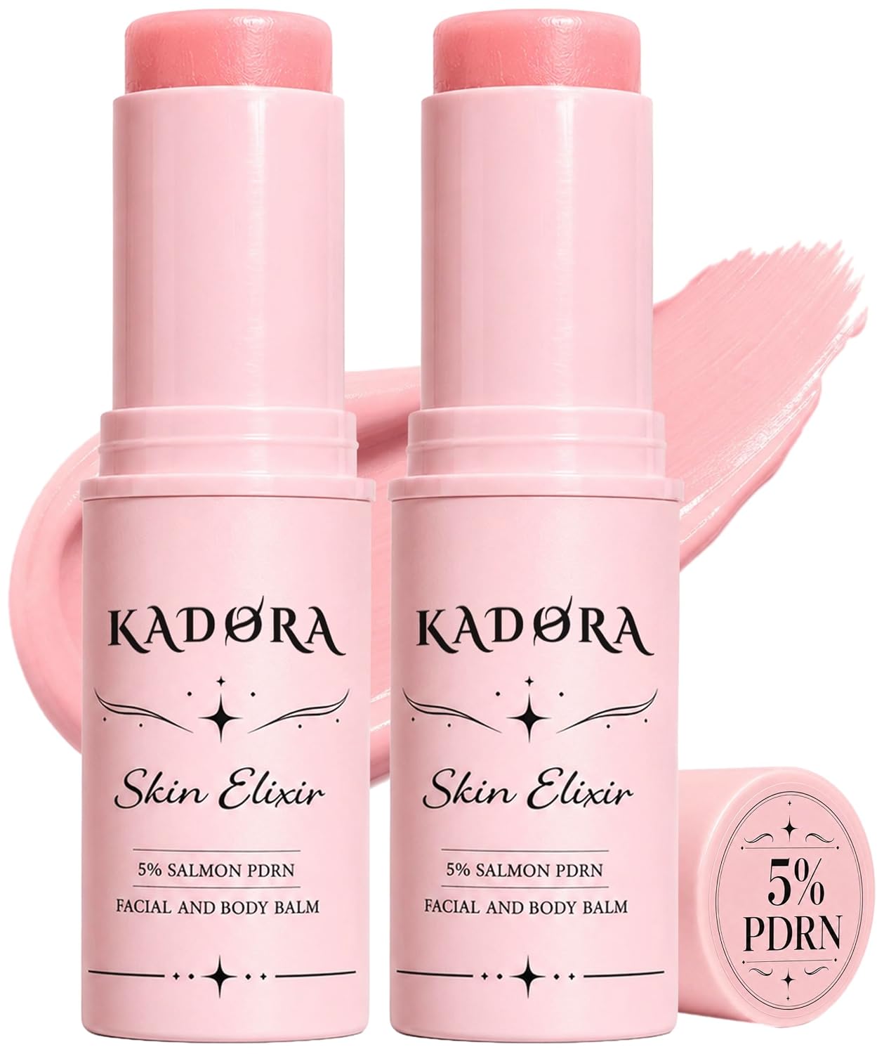 PDRN Pink Collagen Volume Multi Balm with Peptides, Retinol & NAD+, Hydrating Wrinkle Care Moisturizer for Face, Neck, Under Eyes, Smile Lines, Lips & Makeup Base, Korean Skin Care (Pack of 2)