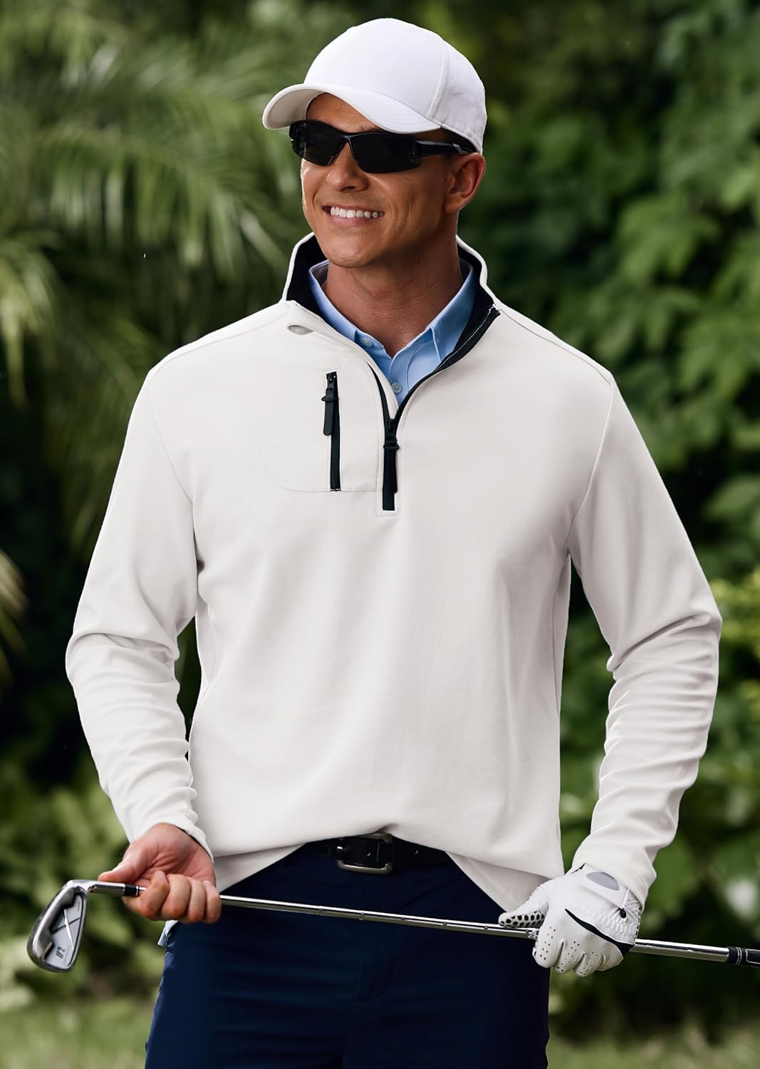 Men's Golf Pullover Quarter-Zip Long Sleeve Sport Shirt with Chest Pocket (S-XXL) - Image 3