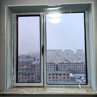 Window Insulation Film,Heat Blocker Insulated Window Protection Film,Transparent Thermal Seal Kit,Self Adhesive Thermal In...