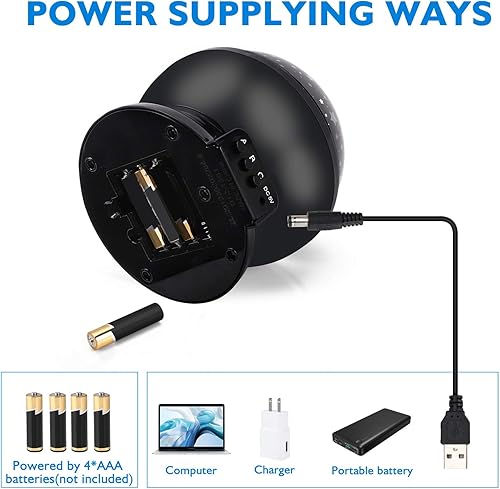 Miniatura 6 de Luz de noche para niños, luz nocturna de estrellas, proyector de nebulosa y estrellas de 360 grados de rotación, 4 bombillas LED, 12 colores de luz