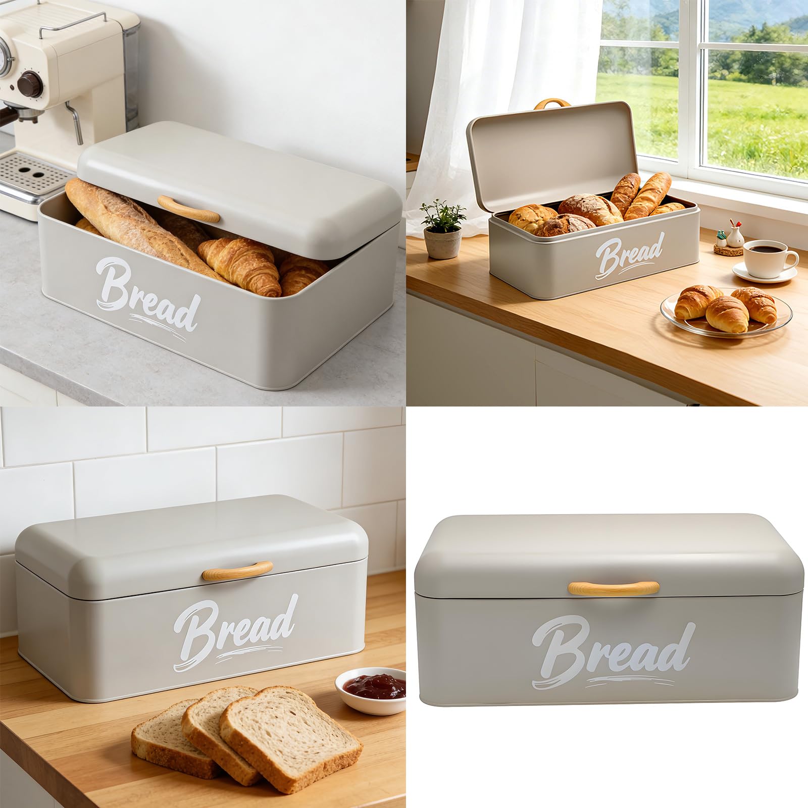Scatola portaoggetti per pane in ferro dall'aspetto antico, perfetta per organizzare il piano di lavoro, accessori da cucina, contenitore per alimenti