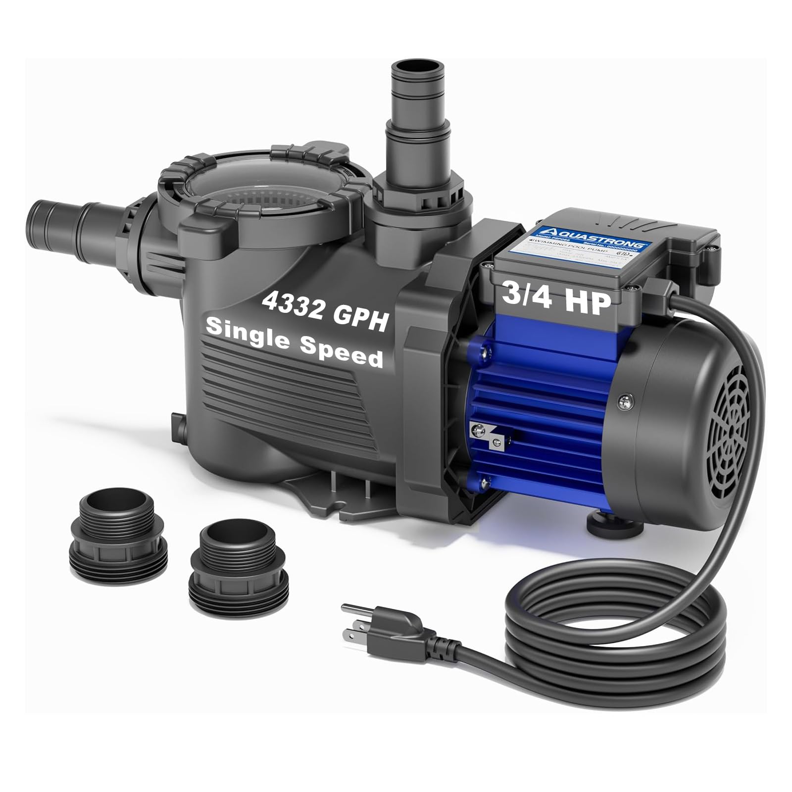 AQUASTRONG Above Ground Pool Pump, 115V, 4332GPH, 3/4 HP, Single Speed-image-46