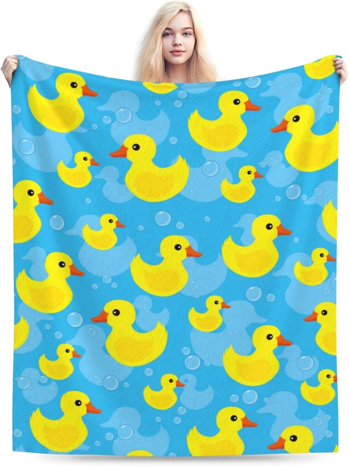 Cute Fun Duck Blanket, Soft Blankets Flannel Bed Throw Cozy Lightweight Plush Gifts for Kids Boys Girls Women Men Sofa Couch Bedroom Living Rooms Warm All Season, Home Decor, 60"x50" - Image 9