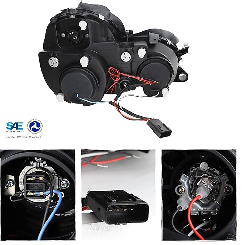 Miniatura 2 de AKKON - Para Mercedes Benz W208 CLK-Class 320 430 55 AMG Chrome LED Dual Halo Ring Halógeno Tipo Proyector Faros Par