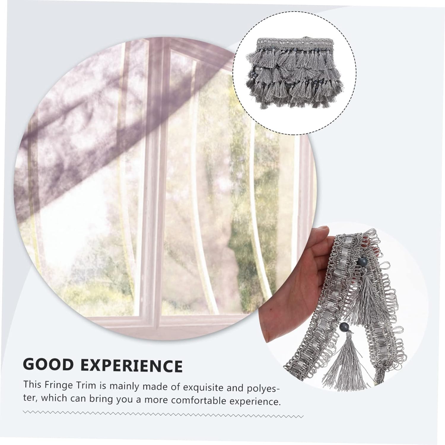 Curtain Fringe Trim for DIY Crafts, 11.5m Polyester Decorative
