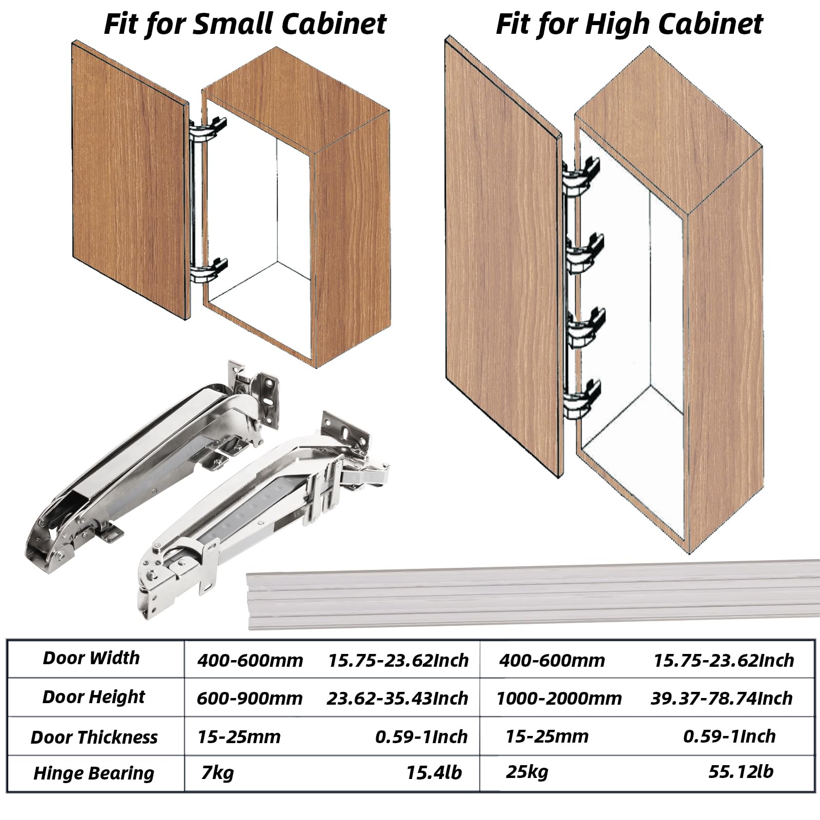 Bisagra de puerta de apertura lateral, carga de 7 kg, bisagra resistente | Puerta corredera de armario con apertura paralela de 180°