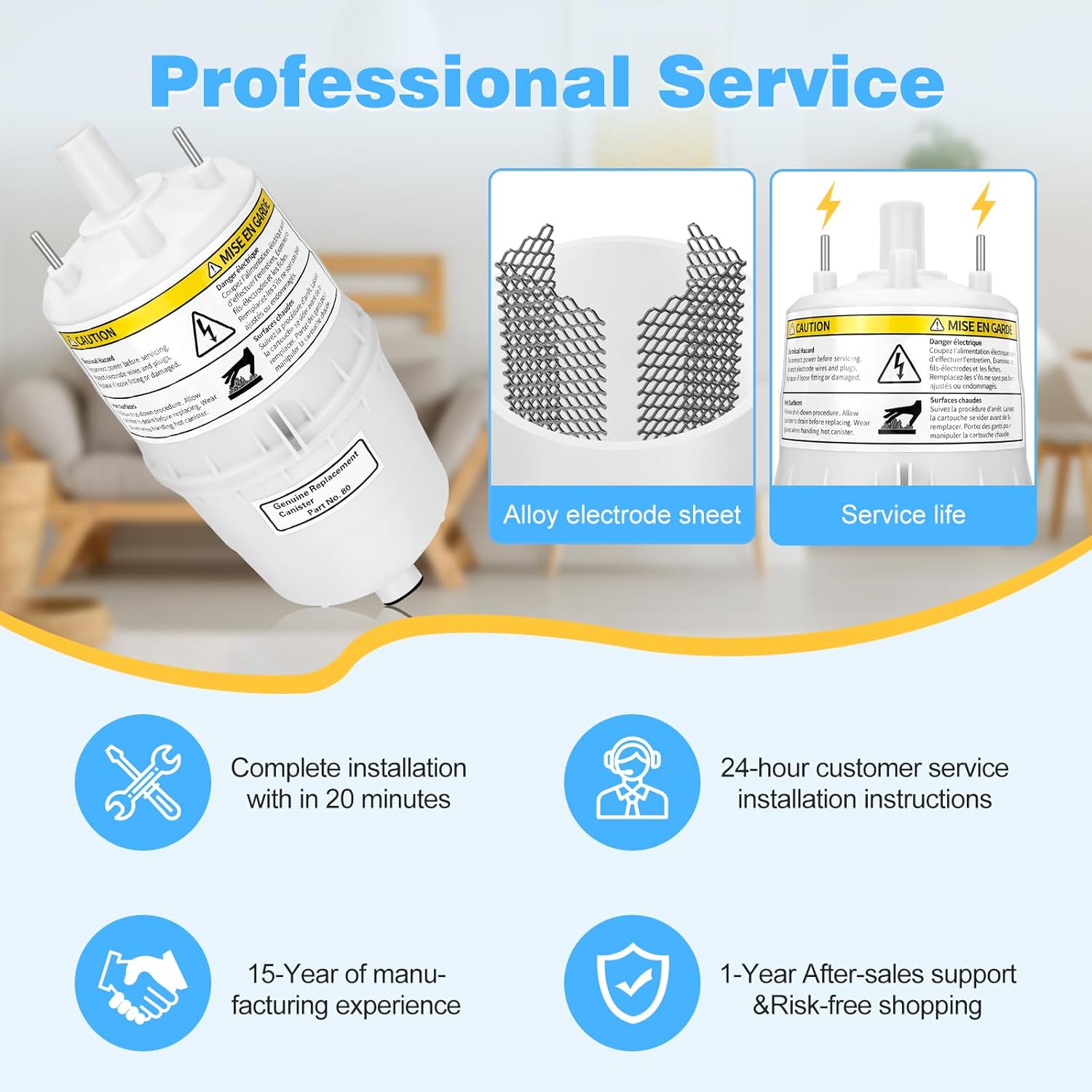 2PCS 80 Steam Canister Replacement for Steam Humidifier Canister Model 800 & 865 with Leak-Proof Seal O-Ring for Protect Your Family's Health (Pack of 2)
