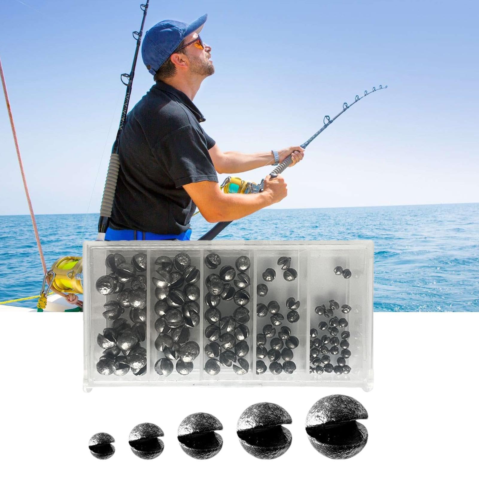 Lot De 110 Plombs De Pêche Splitshot Lyanny, 5 Tailles, Réglables, Pour Eau Douce Et Eau Salée, Pêche Au Coup Et Au Poisson-chat
