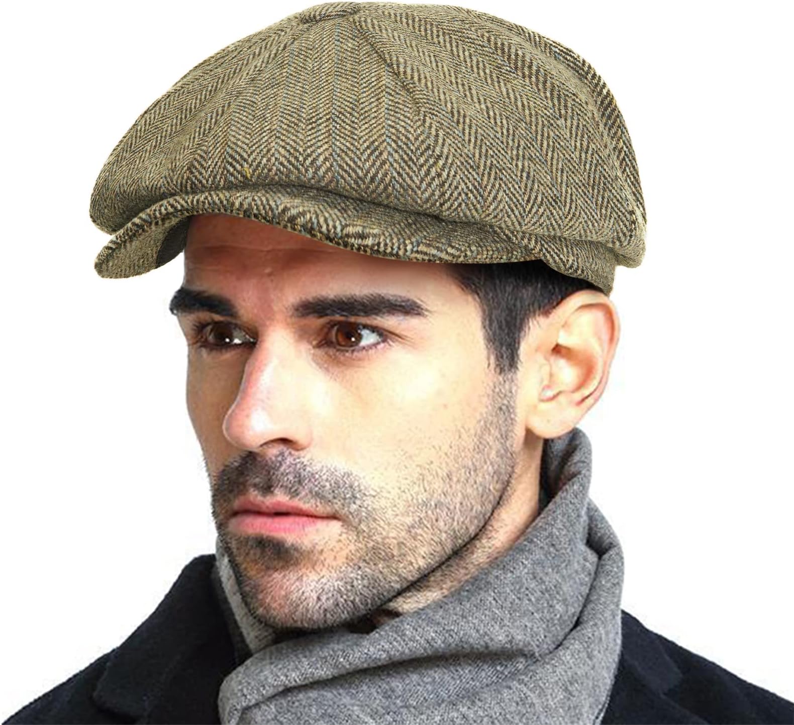 Fashion Men’s Classic Newsboy Gatsby Hat Blend Wool Vintage Flat Ivy Cabbie Cap Boyfriend Gifts(Medium/Large/X-Large)