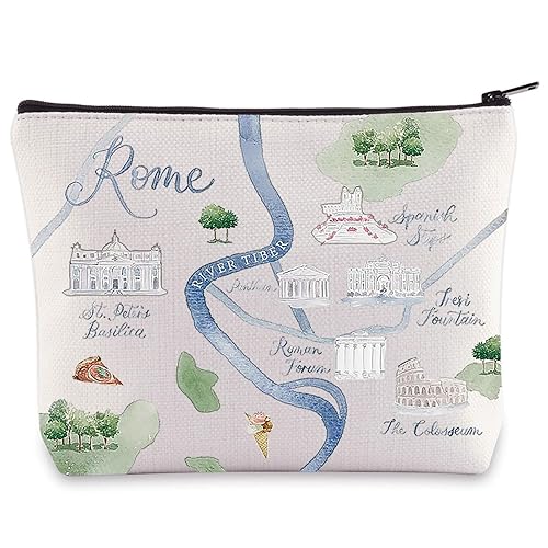 Rome City Map Cosmetic Bag Italy Travel Souvenir Gift Long