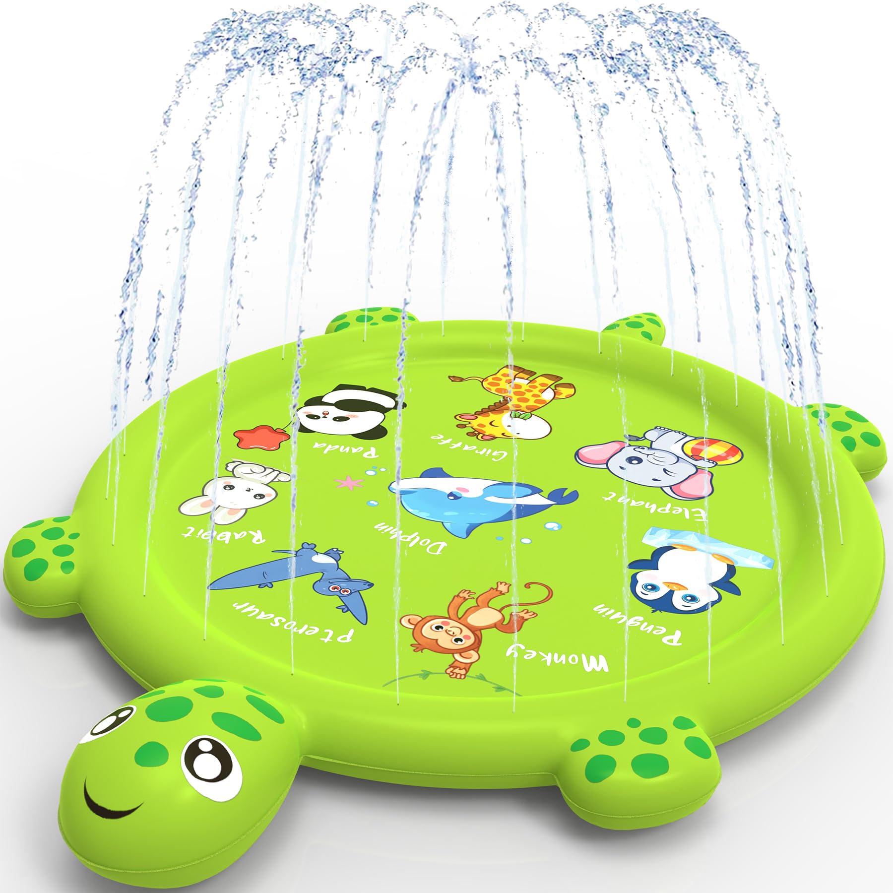 Almohadilla de salpicaduras para niños pequeños de 1 a 3 años, tapete de juego de rociadores de tortugas y salpicaduras, piscina inflable para bebés, juguetes acuáticos de verano al aire