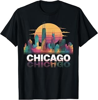 I Love Chicago Skyline Chicago City Tie Dye Souvenir Chicago T-Shirt