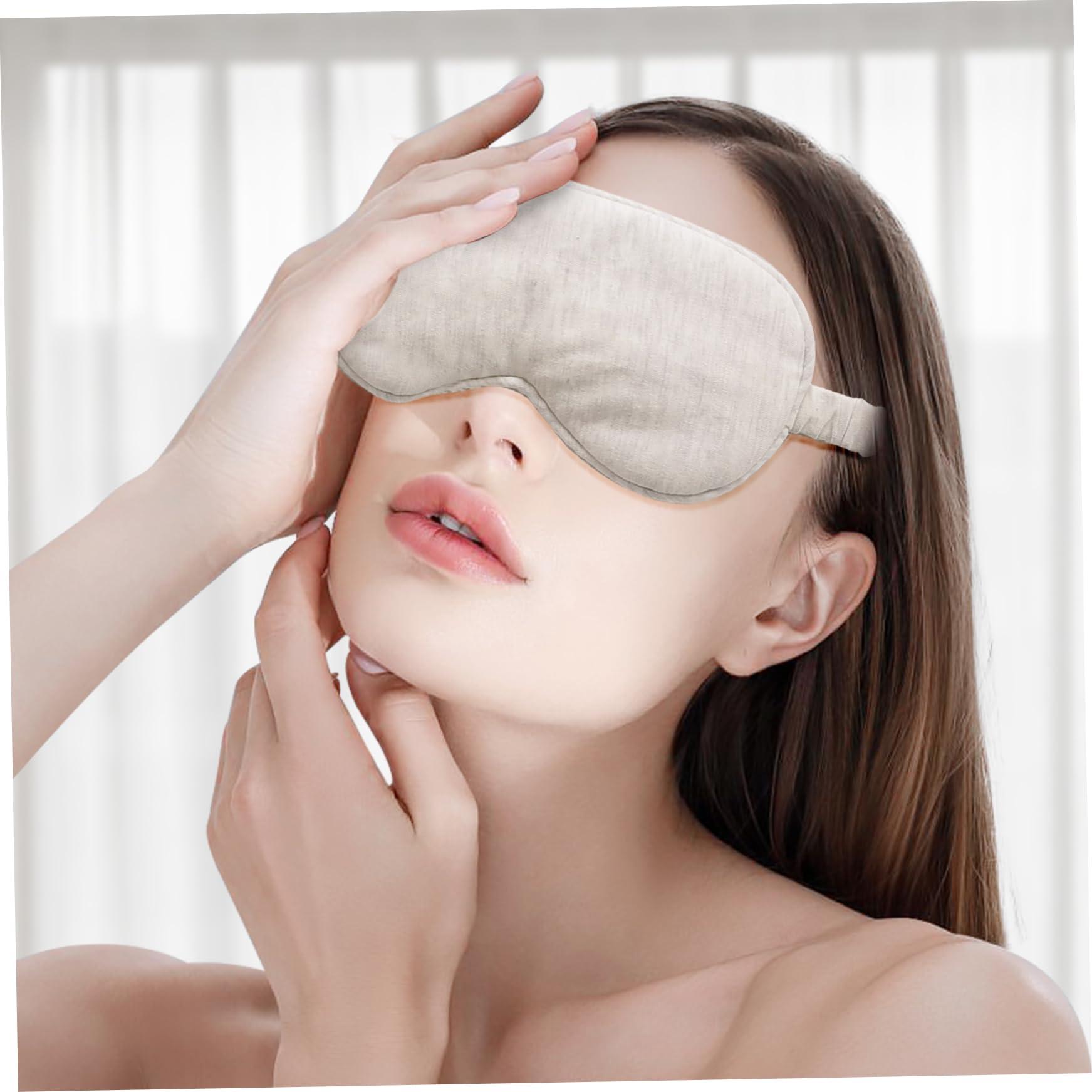Mascherina per Dormire, Maschere per Occhi per Dormire, Mascherina per in Cotone Organico Beige Leggera e Confortevole Occhi Elastici per Notturno, Viaggiare Adatta per Uomini Donne