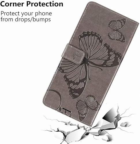 Miniatura 6 de MEUPZZK Funda tipo cartera para LG K51LG Q51LG Reflect, piel sintética de alta calidad con diseño de mariposa en relieve, función atril, ranuras