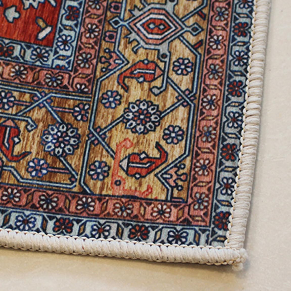 Amazon｜カーペット 2畳 ペルシャ絨毯風 洗える 花柄 ラグ マット