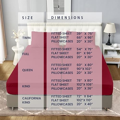 Miniatura 7 de Kotton Culture Sábanas de 4 piezas 100% algodón egipcio de 600 hilos, suaves y refrescantes, sábanas de hotel de lujo gruesas con bolsillo profundo