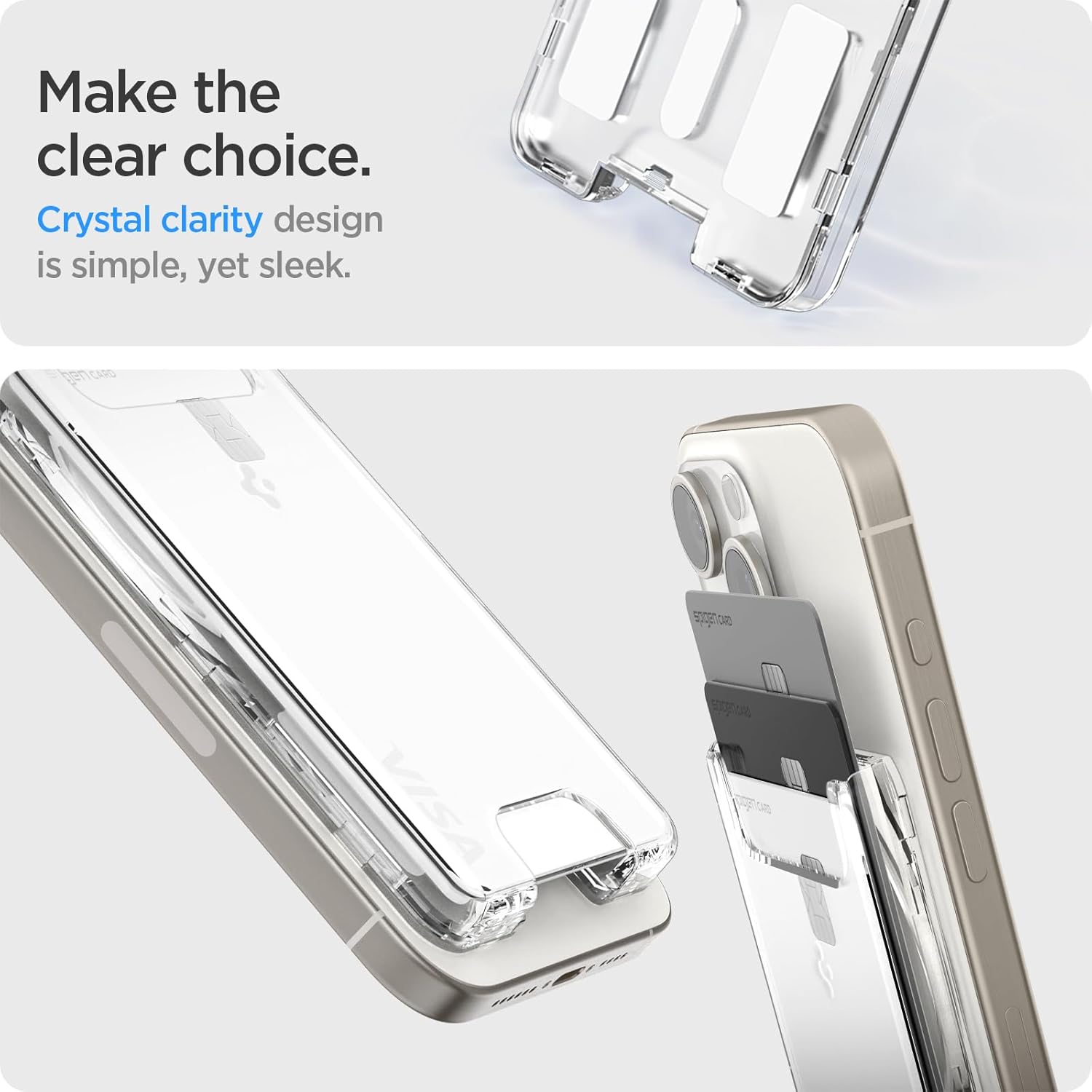 Spigen for MagSafe Wallet, Holds 3 Cards, Compatible with iPhone 17/16/15/14/13/12, Pixel 10 Series, MagSafe-Case, Pixelsnap, and Plaud Note, Transparent Card Holder - Crystal Clear - Image 5