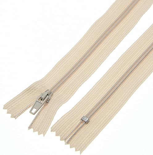 Miniatura 5 de #3 - Cremalleras de nailon beige con cierre de extremo cerrado a granel para manualidades de costura, bolsos, bolsos (20 unidadespaquete, 16