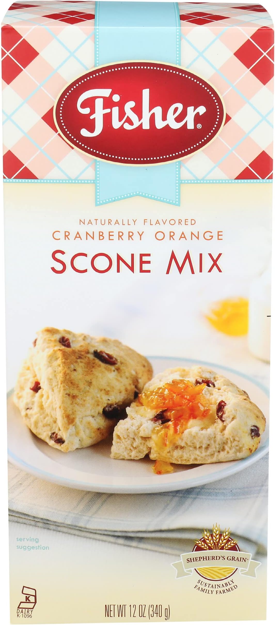 Fisher Cranberry Orange Fair Scone Mix, 12-Ounce Boxes (Pack of 6)