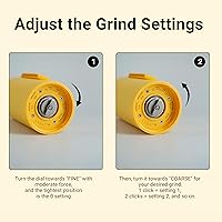 Vista 8 de Nuttii Burr Coffee Grinder – Electric, Portable, Small, Quiet Conical Burr Coffee Bean Mill, 20 Adjustable Settings for Espresso, Pour-Over, French