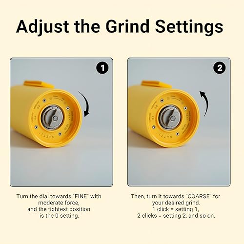 Miniatura 5 de Nuttii Molinillo de café de fresas  Molinillo de café eléctrico, portátil, pequeño, silencioso, con rebabas cónicas, 20 ajustes ajustables para