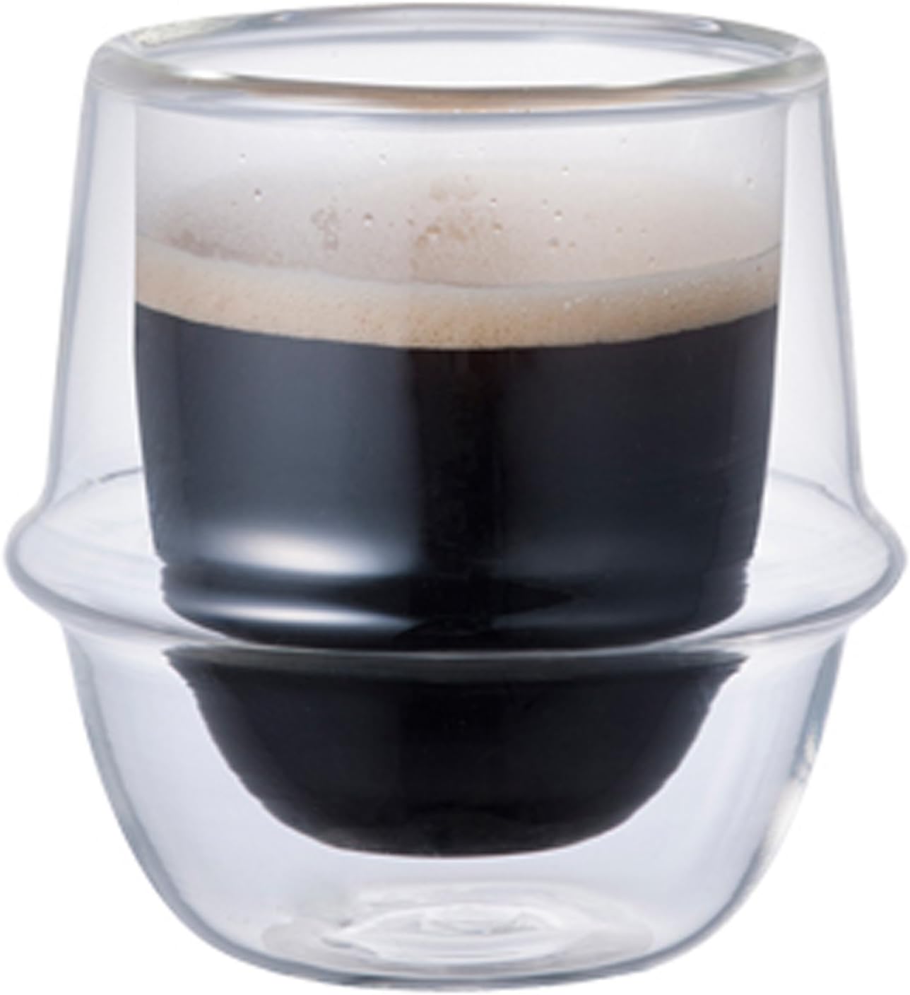 23104 KRONOS Double Wall Espresso Cup, 2.8 fl oz (80 ml), Heat Resistant Glass, Microwave and Dishwasher Safe, Gift Present