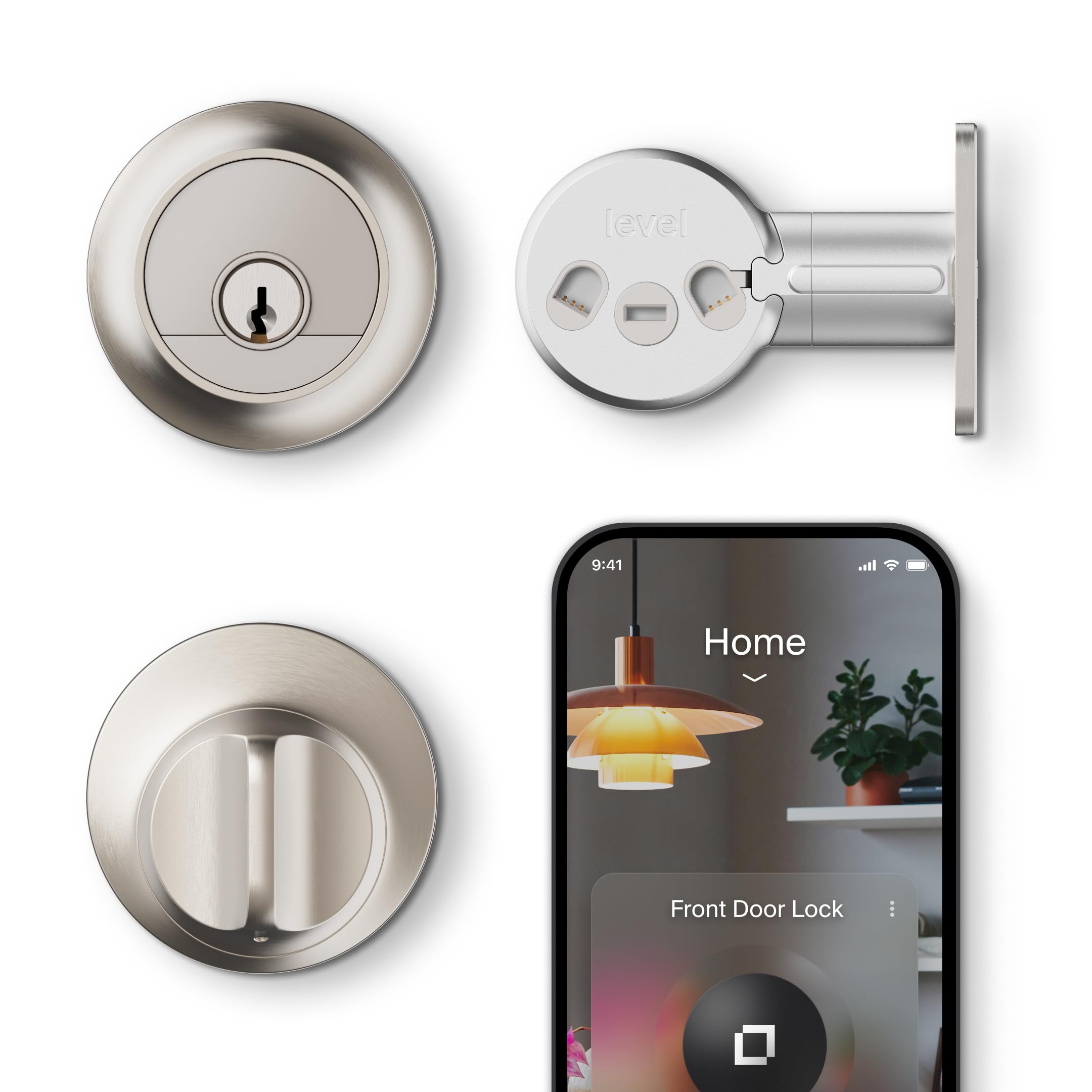 Level Lock Pro - World’s Smallest, Fastest, Innovative Smart Lock - Matter-Over-Thread Deadbolt Plus Apple Home Key - Keyless & Remote Access via