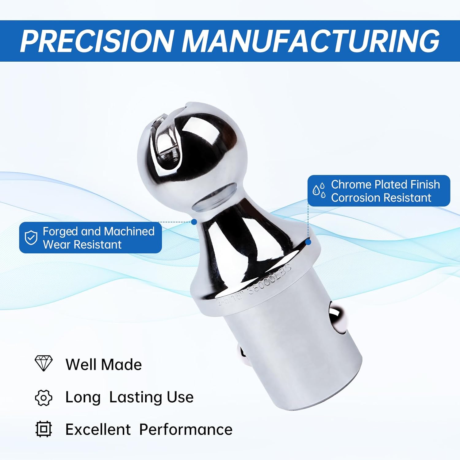 60618 Upgraded 38k Puck System Gooseneck Hitch Ball Kit for 2013-2025 Dodge Ram 2500 3500, 2-5/16“ Hitch Ball for Truck Bed with 2 Gooseneck Safety Chain Anchors