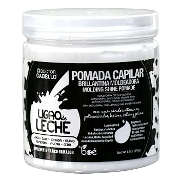 Doctor Cabello Ligao de Leche Molding Shine Pomade 8.5 oz Transformative Hair Supplement with Milk Proteins & Biotin Shine, Softness & Hydration For All Hair Types.