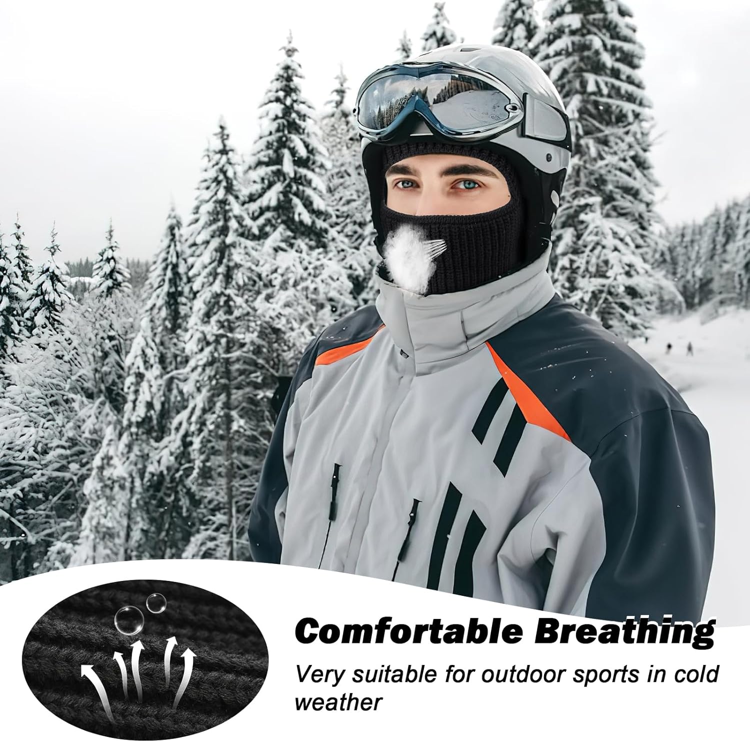 TAGVO Balaclava Ski Ful Face Mask, Thermal Knitted Motorcycle Beanie Hood Hat Neck Warmer Balaclava for Man Women - Image 6