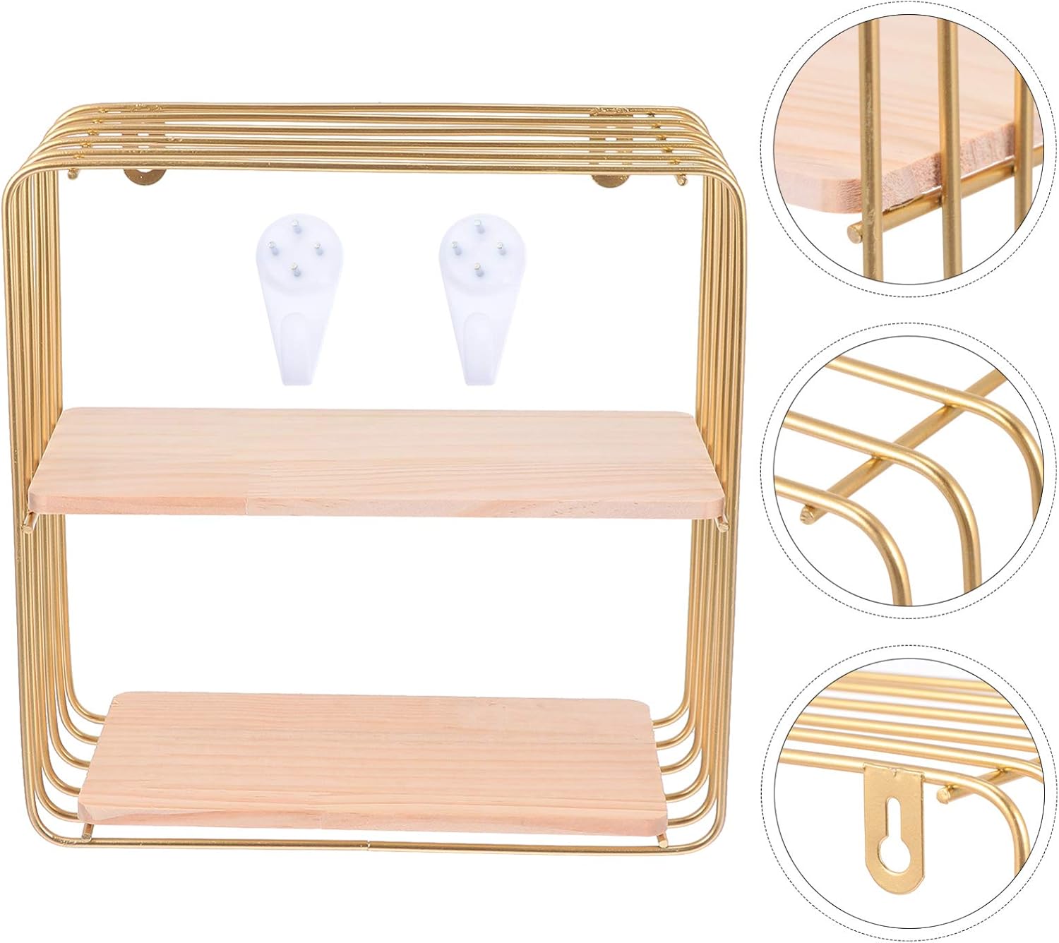 Cabilock 1set Nordic Style Storage Rack Multifunctional Wall-Mounted Shelf for Living Room Bedroom Kitchen Office Elegant Design for Home Decoration Space-Saving