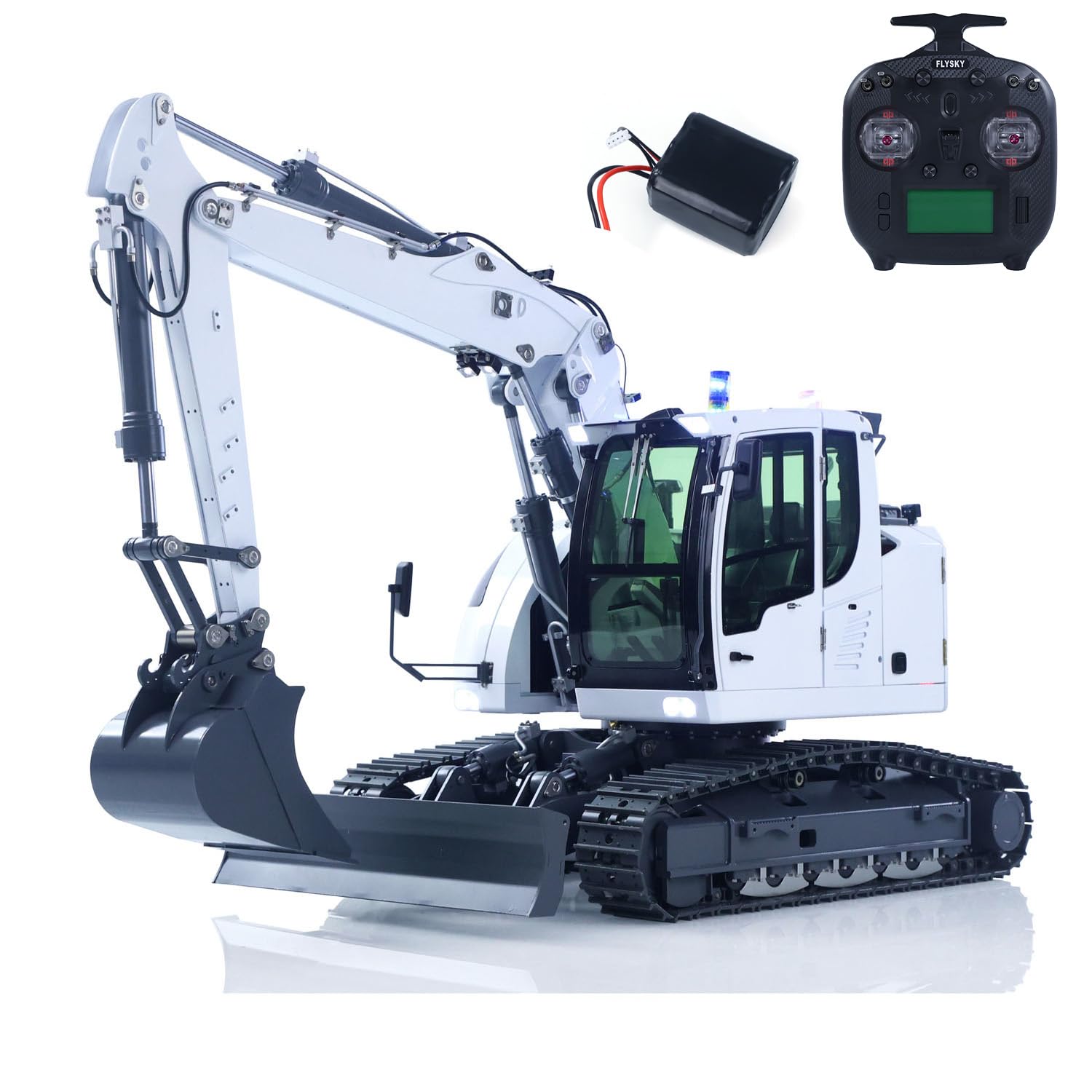 TOUCAN RC HOBBY Escavatore idraulico RC in scala 1:14, modello 914, braccio in metallo a tre pezzi, modello di macchina da costruzione telecomandata con valvola a 5 vie, illuminazione e telecomando