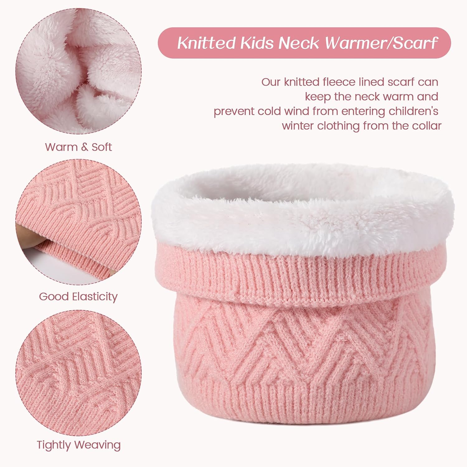 3 Pcs Kids Winter Hat Gloves Scarf Set, Toddler Thermal Fleece Lined Set