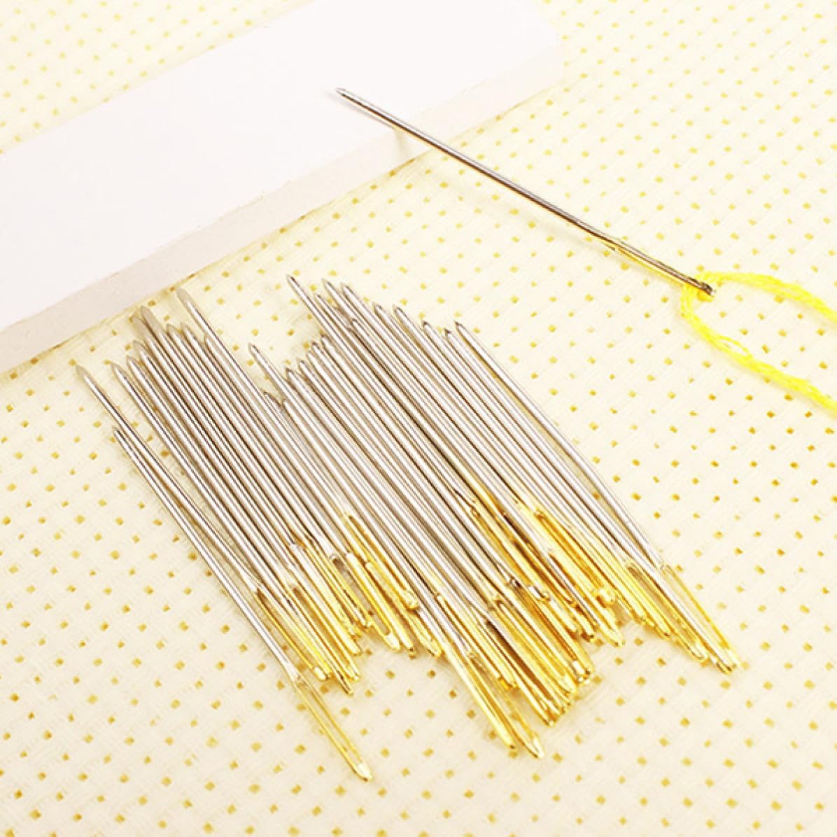YARNOW 10pcs Large Eye Blunt Sewing Needles for Yarn with Extra Large Eye and Metal Material Easy to Use Needles for Needlepoint and Cross Stitch Includes