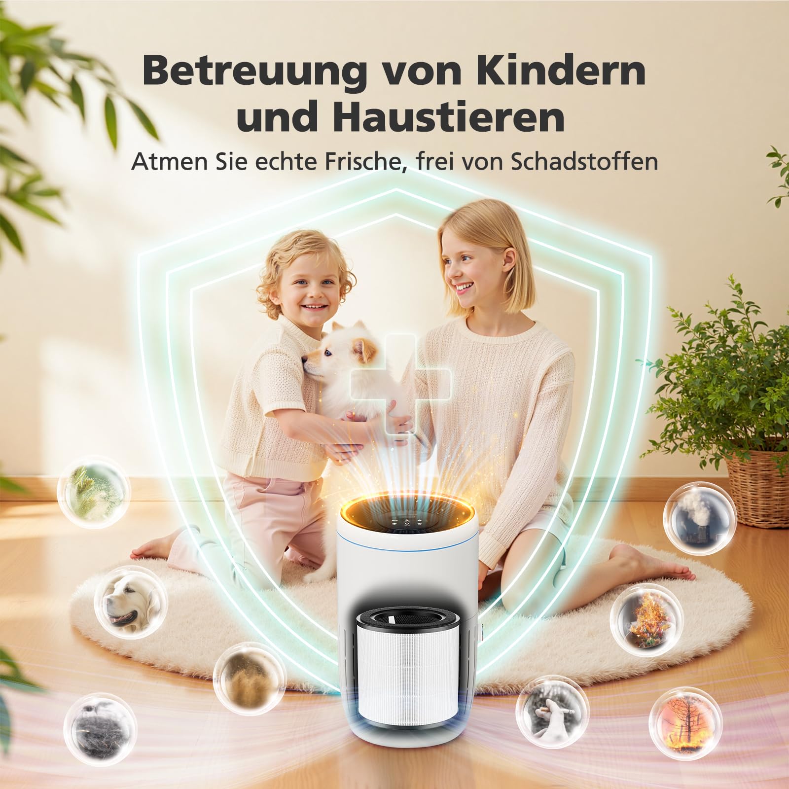 Air 2000 filtr wymienny do oczyszczacza powietrza Bosch Air 2000, filtr HEPA 3 w 1 z wysokowydajnym węglem aktywnym i filtrem wstępnym