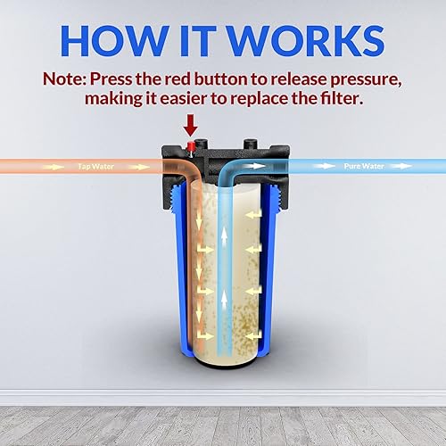 Miniatura 9 de SimPure Filtro de agua de sedimentos giratorios de 40200 micrones, combinado con carcasa de filtro de agua SimPure para toda la casa, para mejores