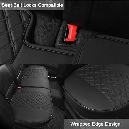 Miniatura 38 de Black Panther - Funda de lujo para base de asiento delantero de coche en cuero sintético, compatible con 90% de vehículos B-Front-Gris