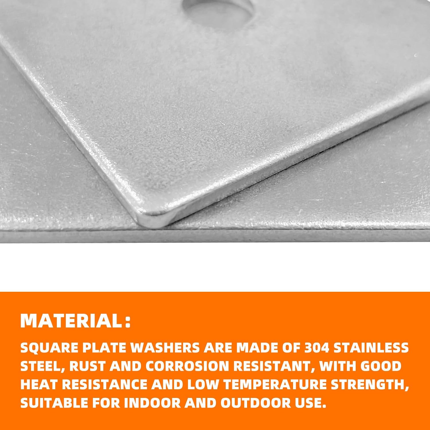10 Pcs Square Plate Washers 3/8" (ID) x 2.4" x 2.4"