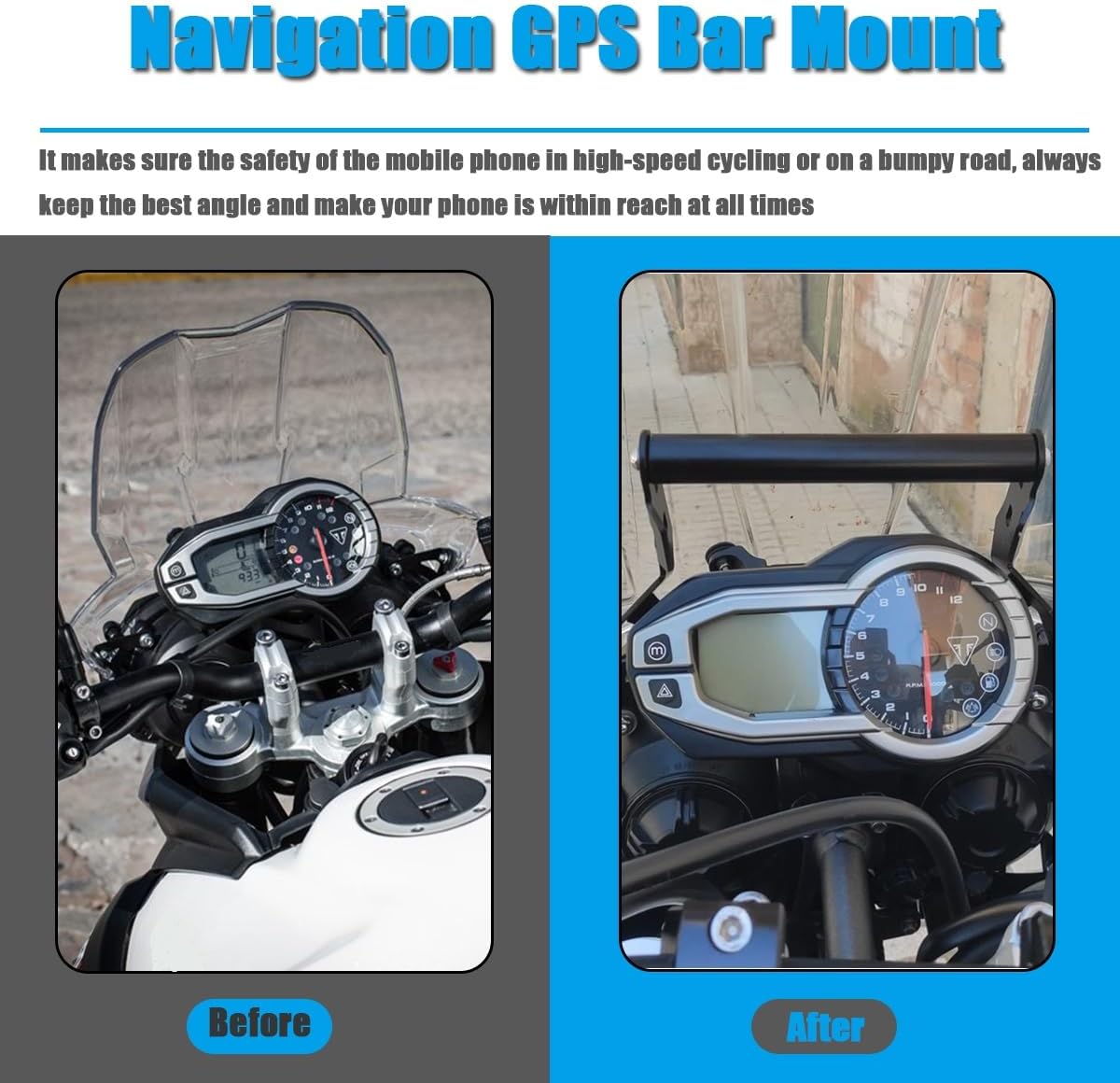 Fit for Tiger 800 XCX XRX 2015‑2017 Tiger800 XC XR 2013-2014 GPS Phone Navigation Bracket Holder Motorcycle Accessories-22MM