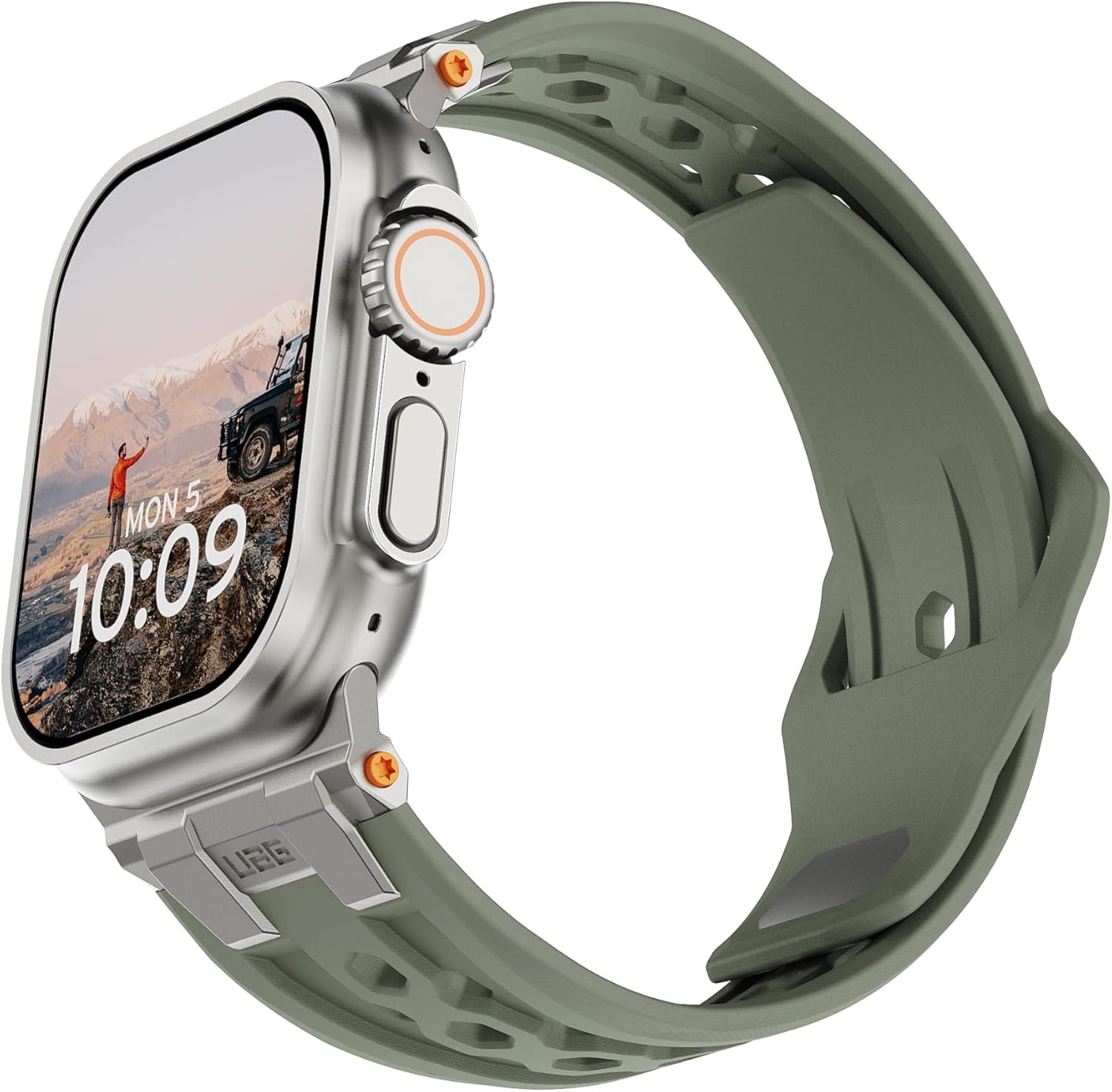 URBAN ARMOR GEAR UAG Designed for Apple Watch Band 49/46/45/44mm Monarch - iWatch Series Ultra 3/Ultra 2/Ultra/4-11/SE3/SE2/SE Premium Sport Breathable Replacement Watch Strap