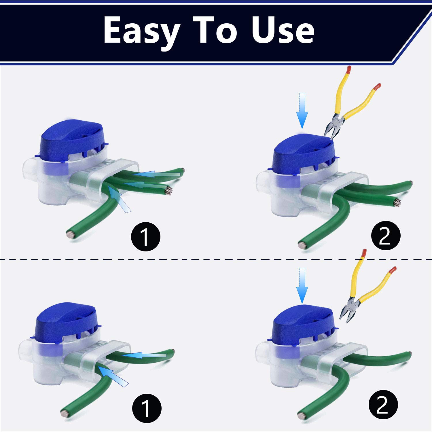 Buy UniFine 25 Pack Cable Connector Electrical Wire Connectors Resin Filled 2214AWG Waterproof